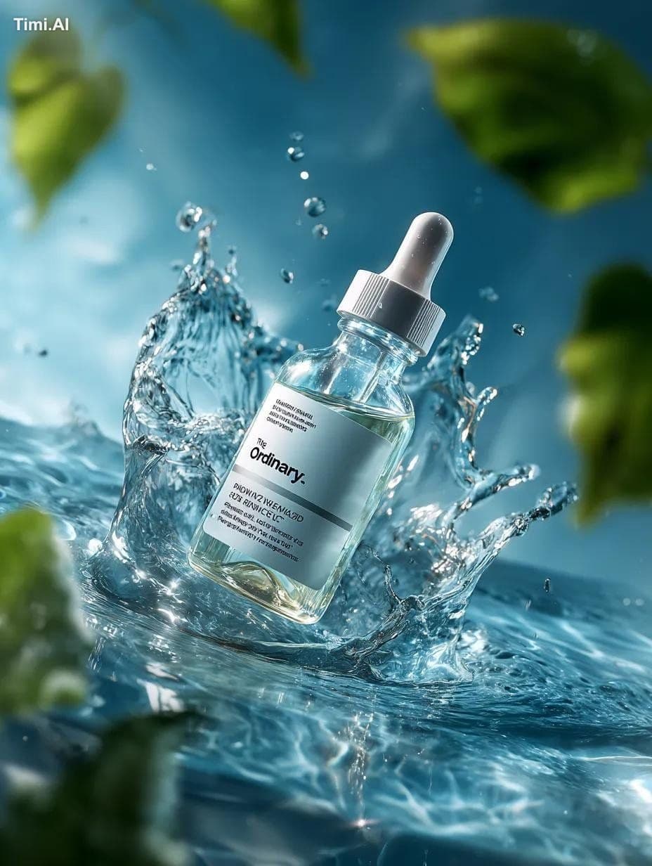 Ultra-realistic cinematic luxury skincare advertisement feat