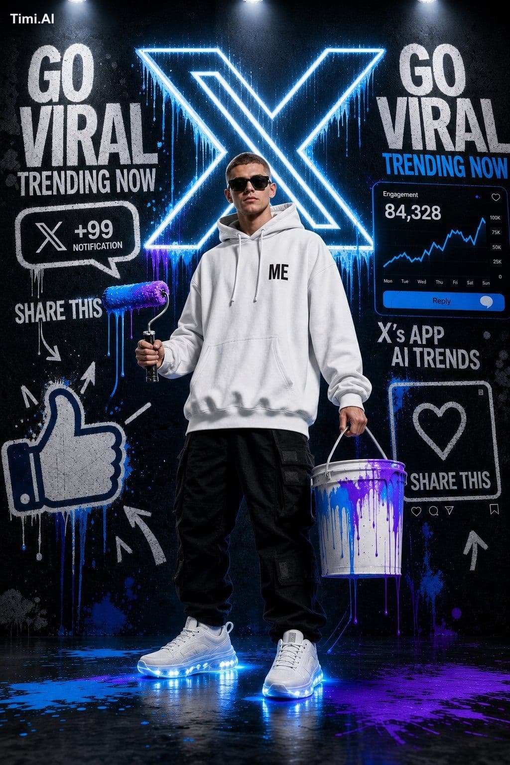 Ultra realistic full body commercial fashion poster of a you