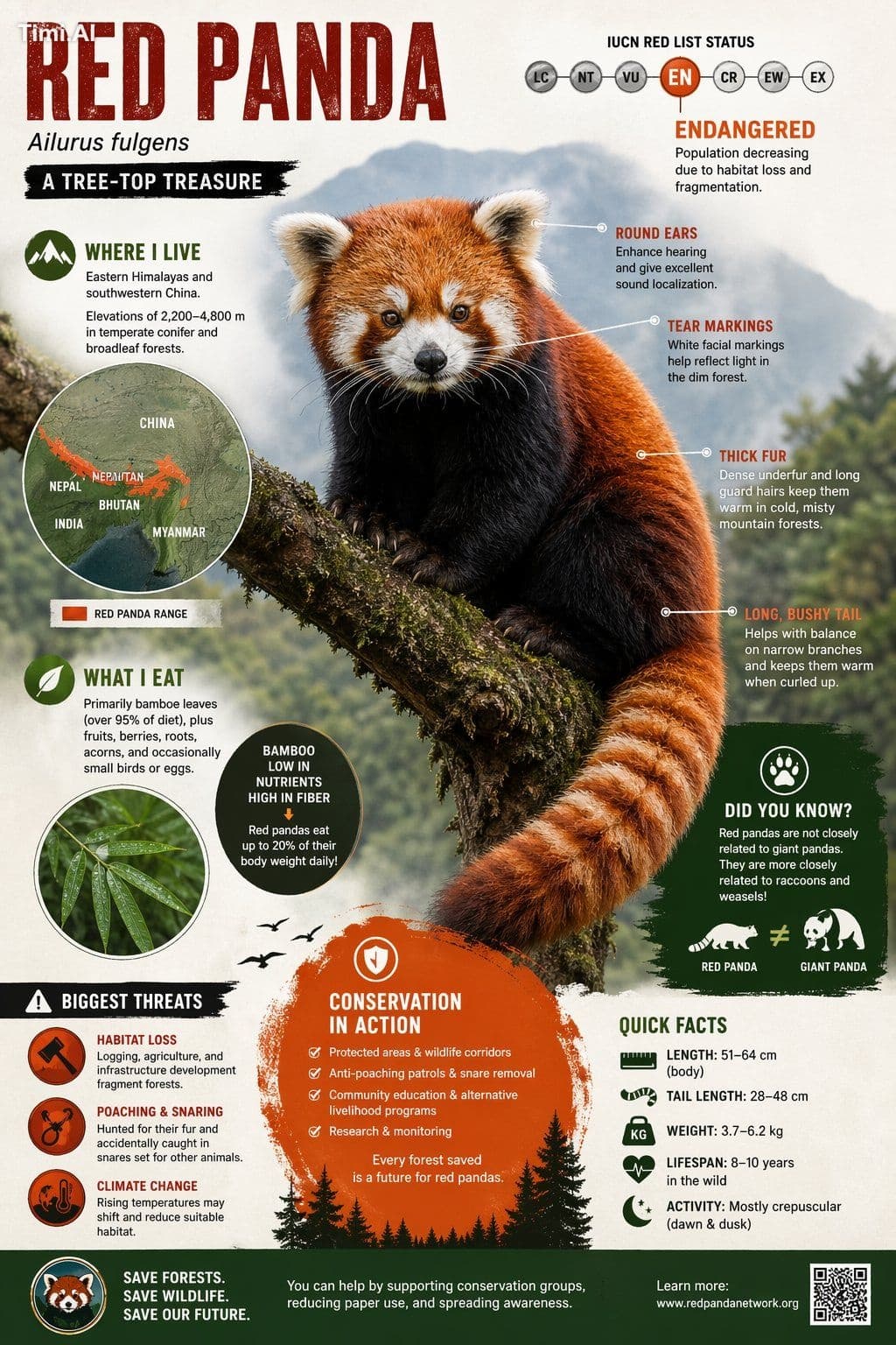 Create a visually rich infographic about an endangered anima