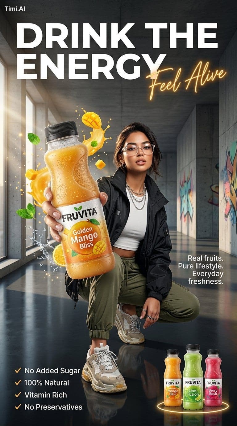 Create an ultra-premium commercial juice advertisement poste