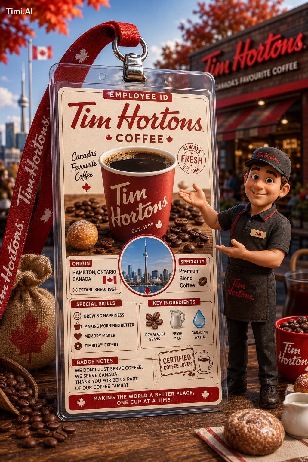 Create a highly detailed 3D collectible employee ID badge th