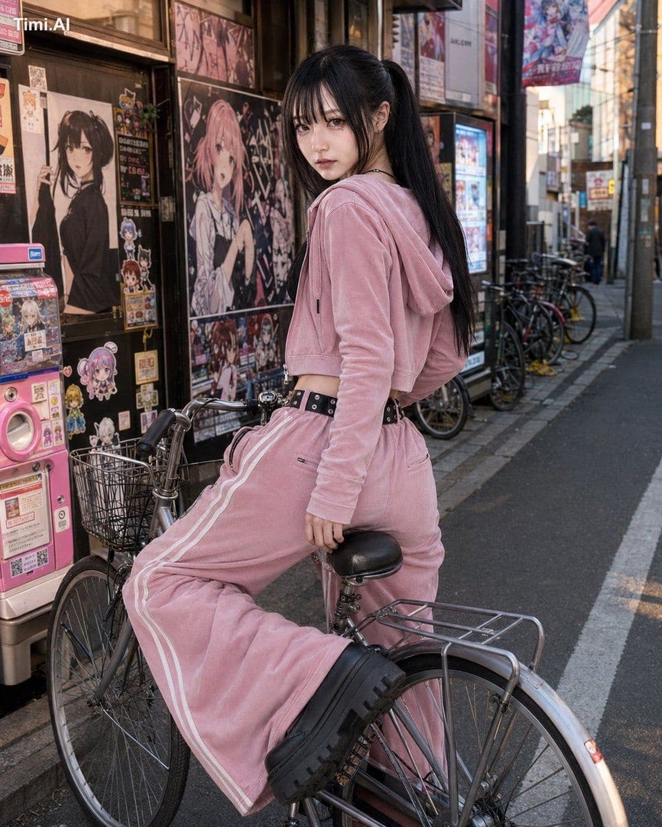 Pose-first photorealistic fashion editorial photo: a clearly