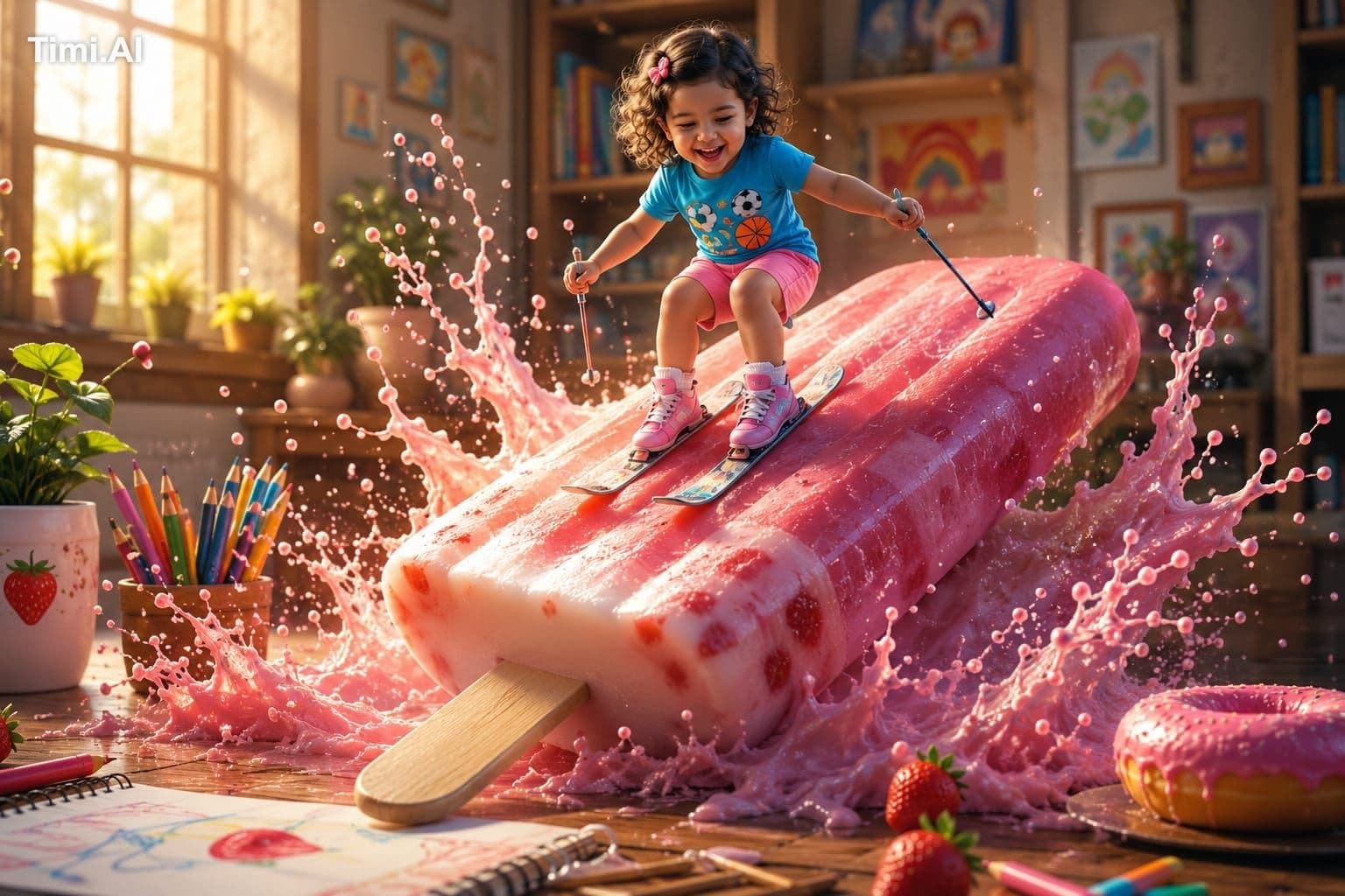 A magical, ultra-realistic cinematic scene of a happy toddle