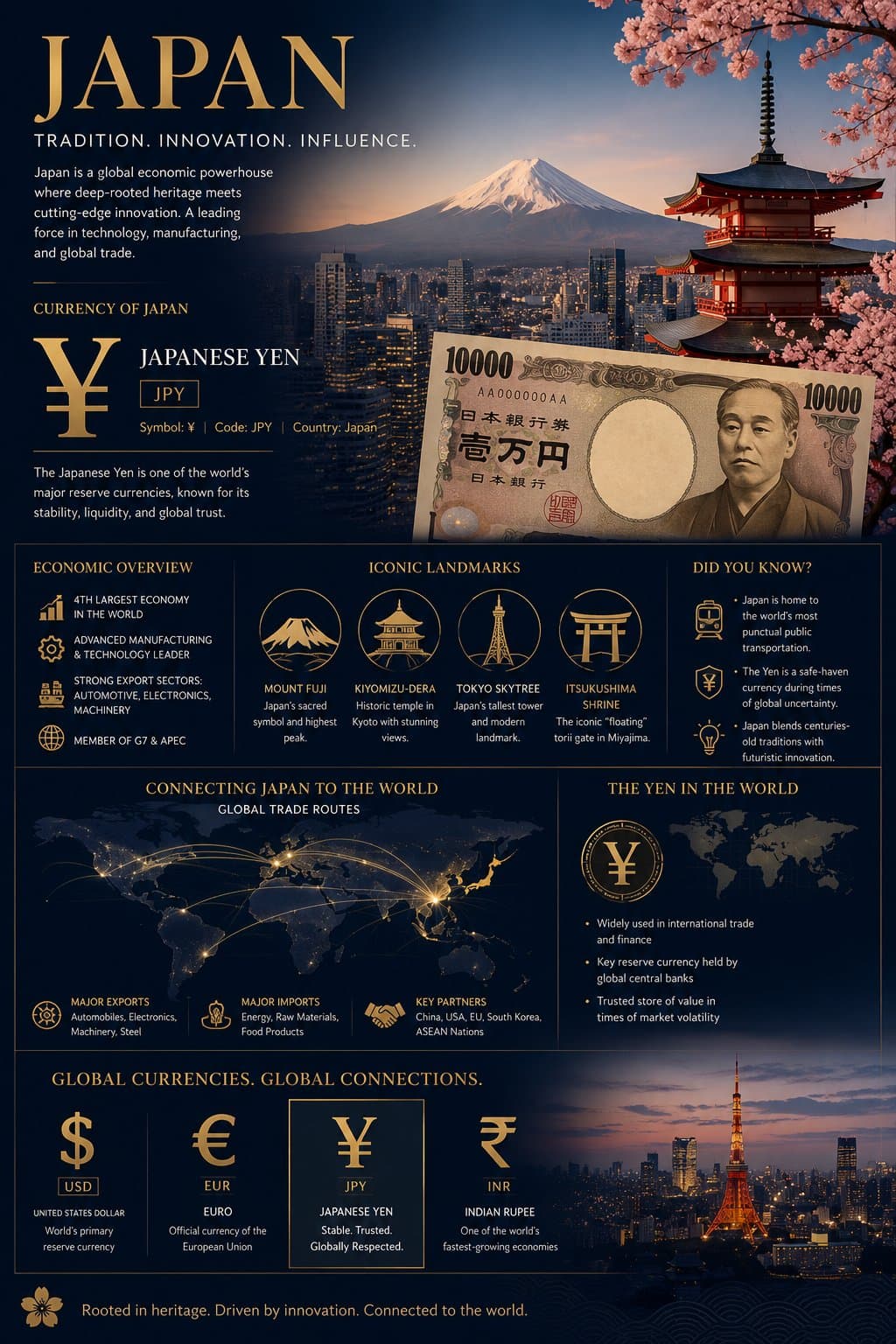 “Ultra-detailed infographic poster about Japan’s global econ