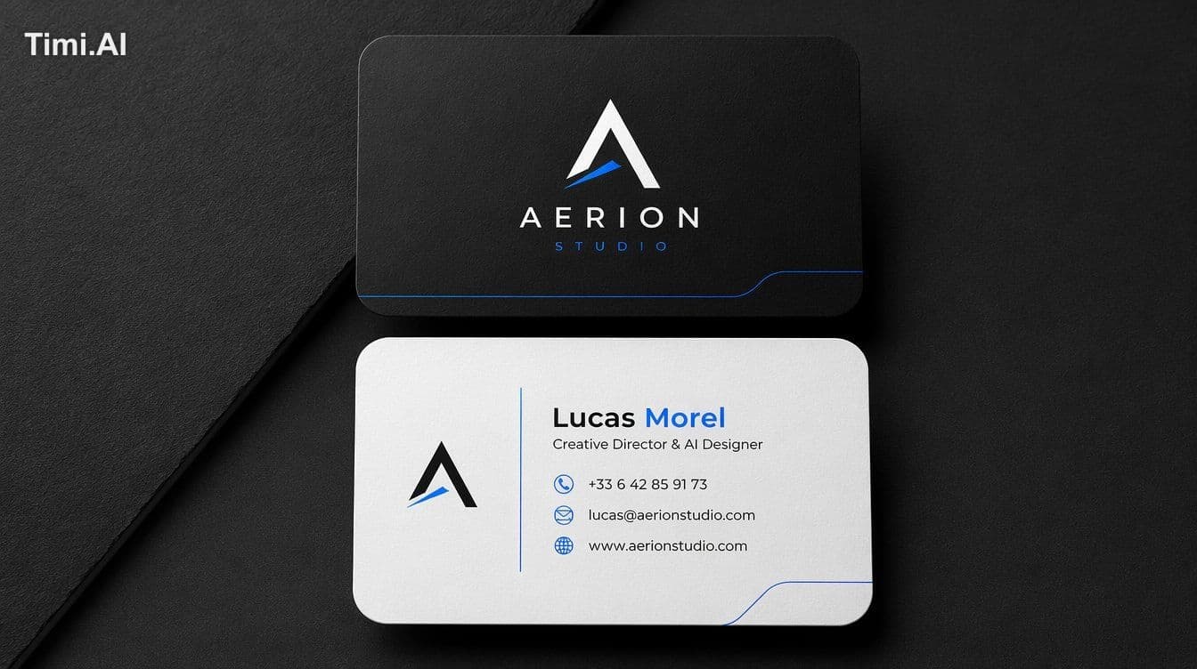 Ceate a high-end modern business card design, minimal and el