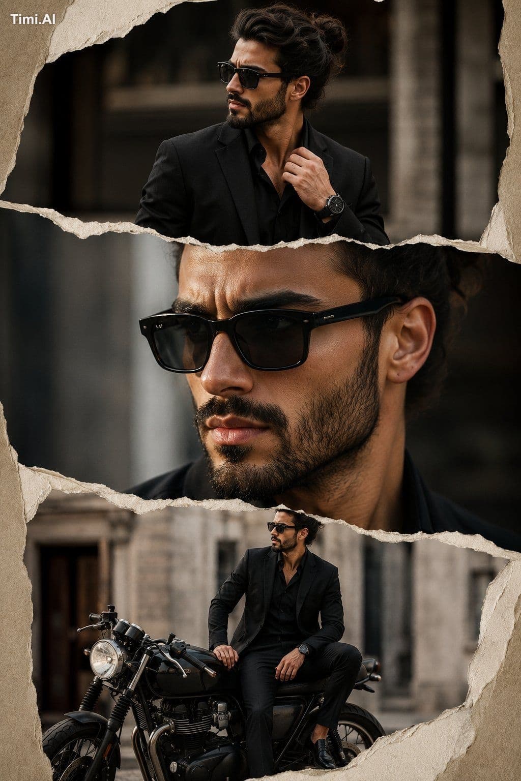 Ultra-realistic luxury fashion editorial collage portrait, 8