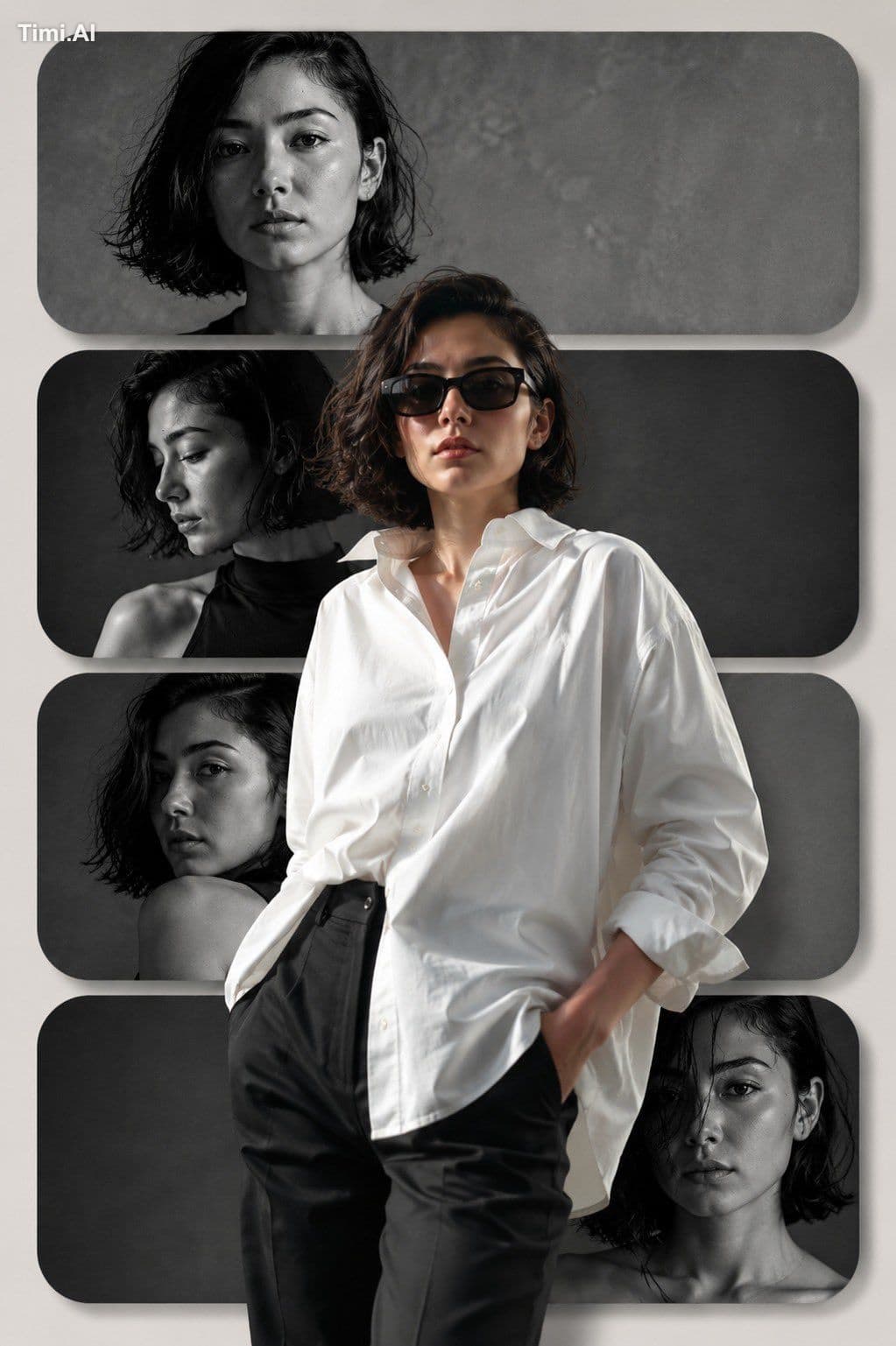 MODERN EDITORIAL COLLAGE POSTER DESIGN. THE BACKGROUND FEATU