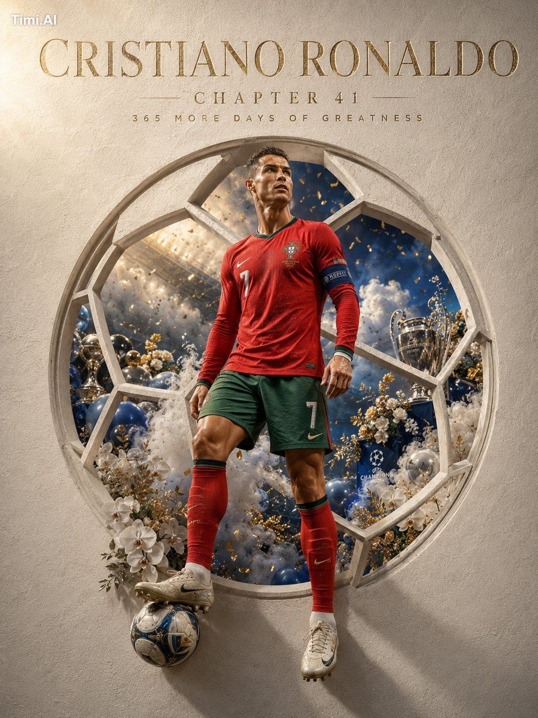A photorealistic luxury editorial poster, 3:4 portrait ratio