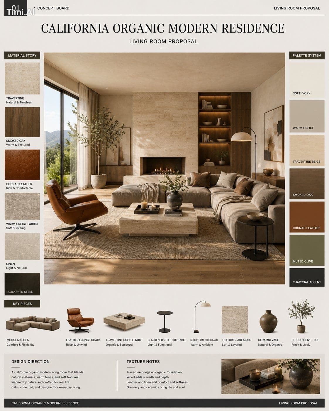 Create a four-page interior design proposal series titled “C