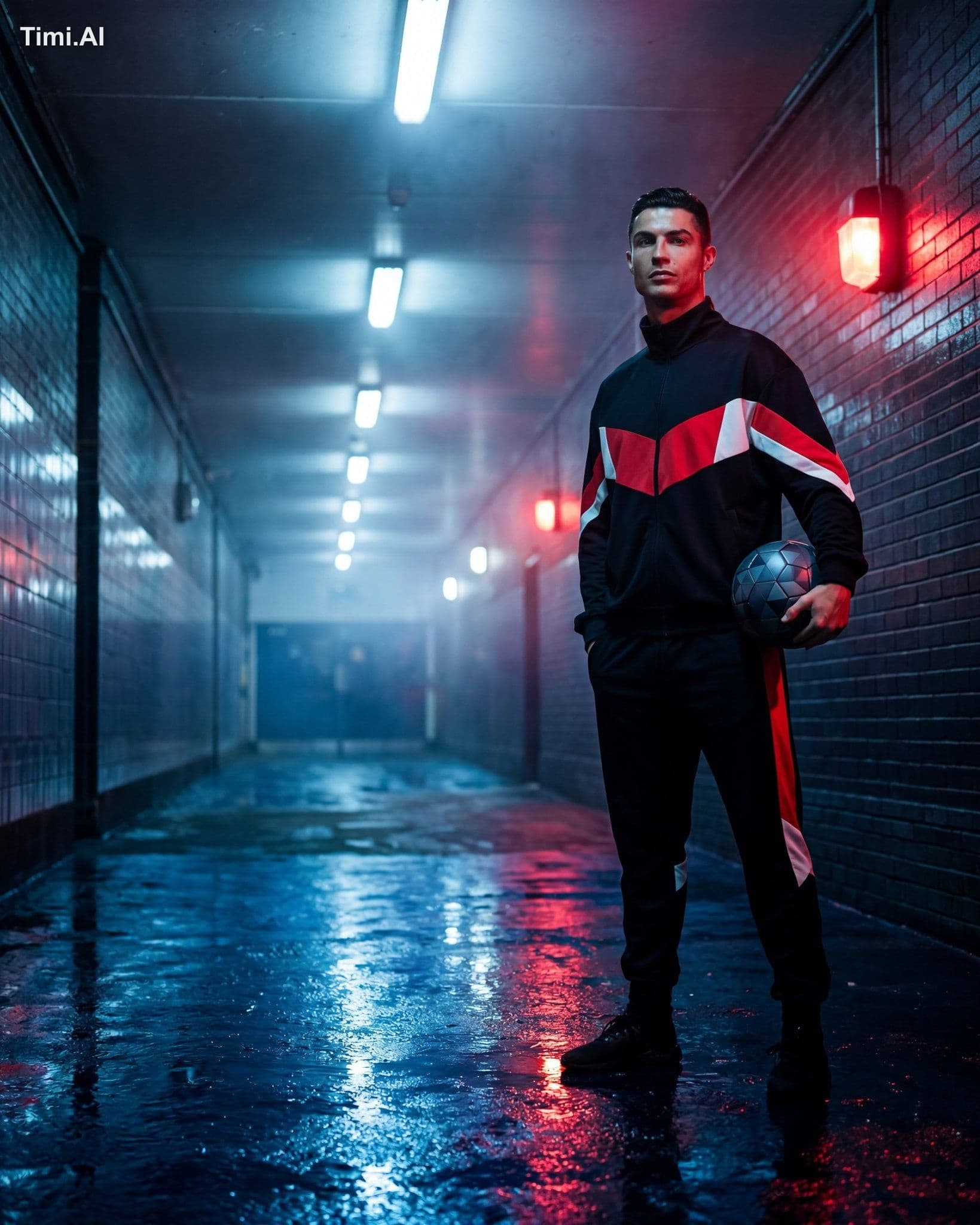 Create an ultra-cinematic, photorealistic football editorial