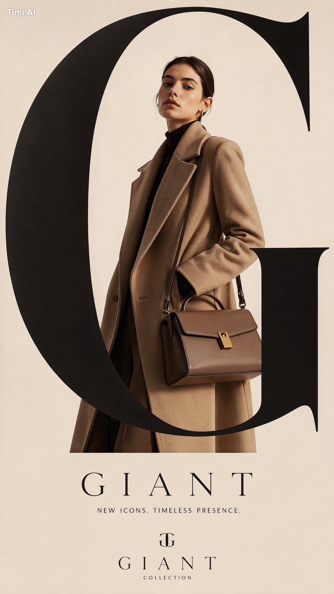 Create a high-end luxury fashion campaign mockup with strong
