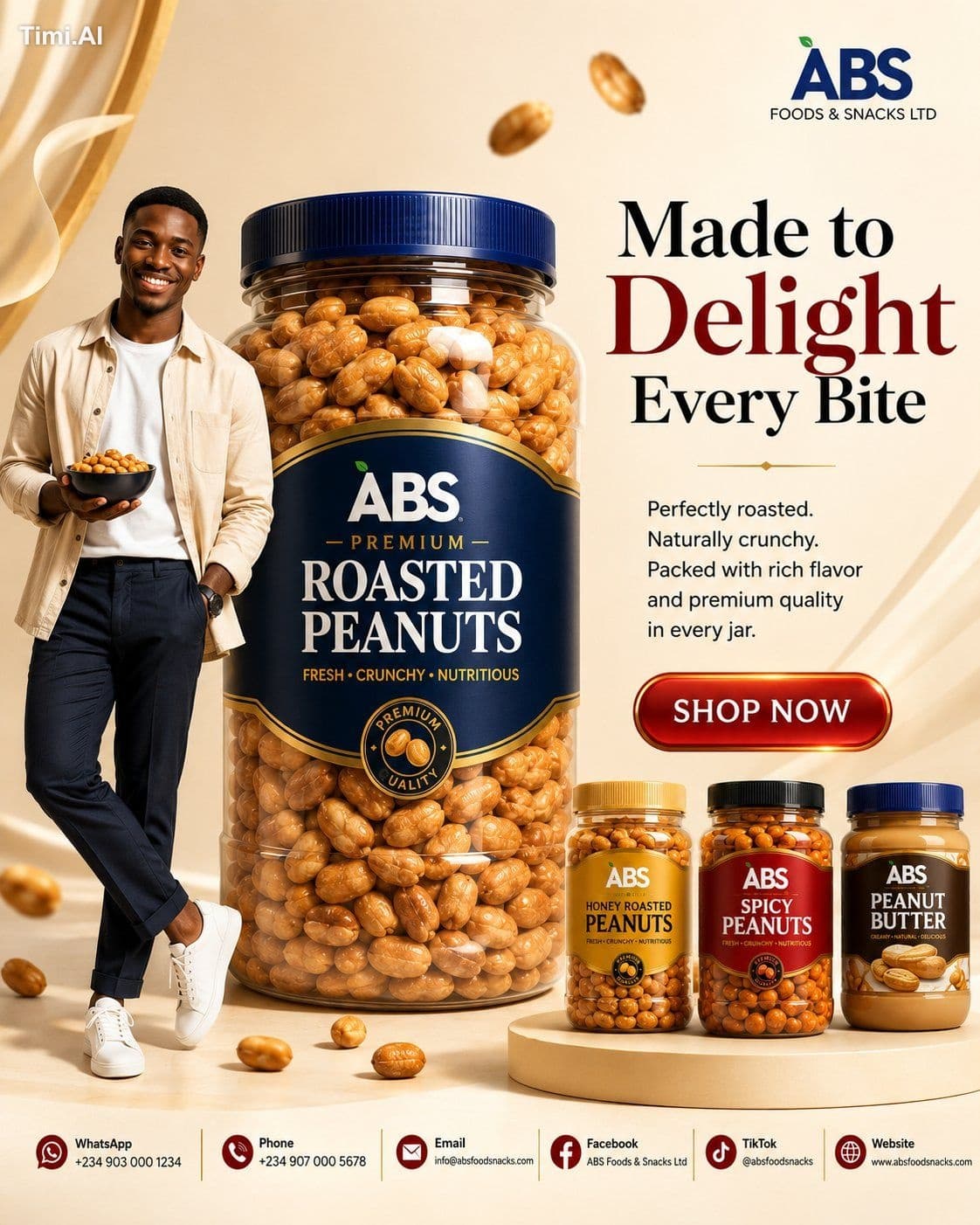 Design an ultra-premium commercial advertisement for ABS Foo
