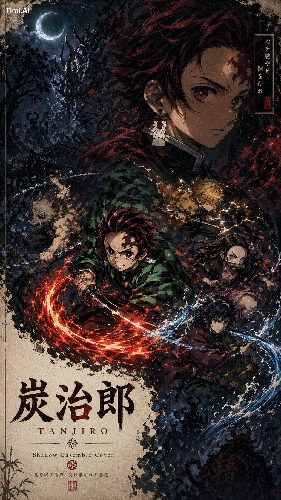 请根据【主题:写人物名字】创作一张高完成度、高叙事张力、适合系列化发布的「暗潮群像封面 / Shadow Ensembl