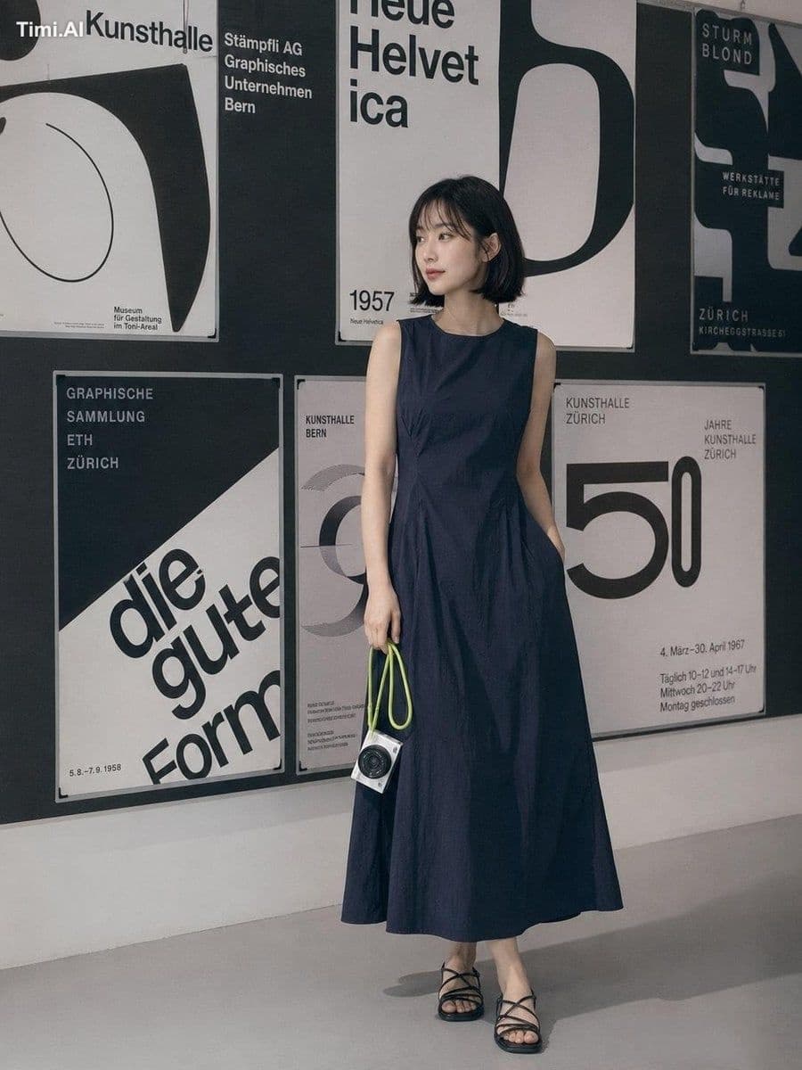 A minimalist editorial fashion photoshoot featuring a young