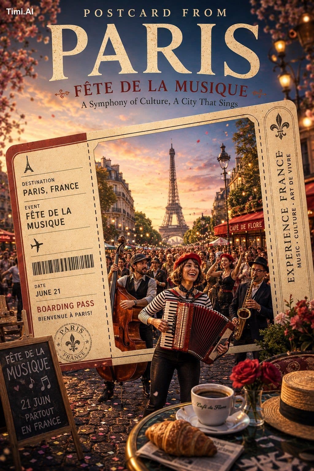 Create a premium travel-poster illustration featuring a gian