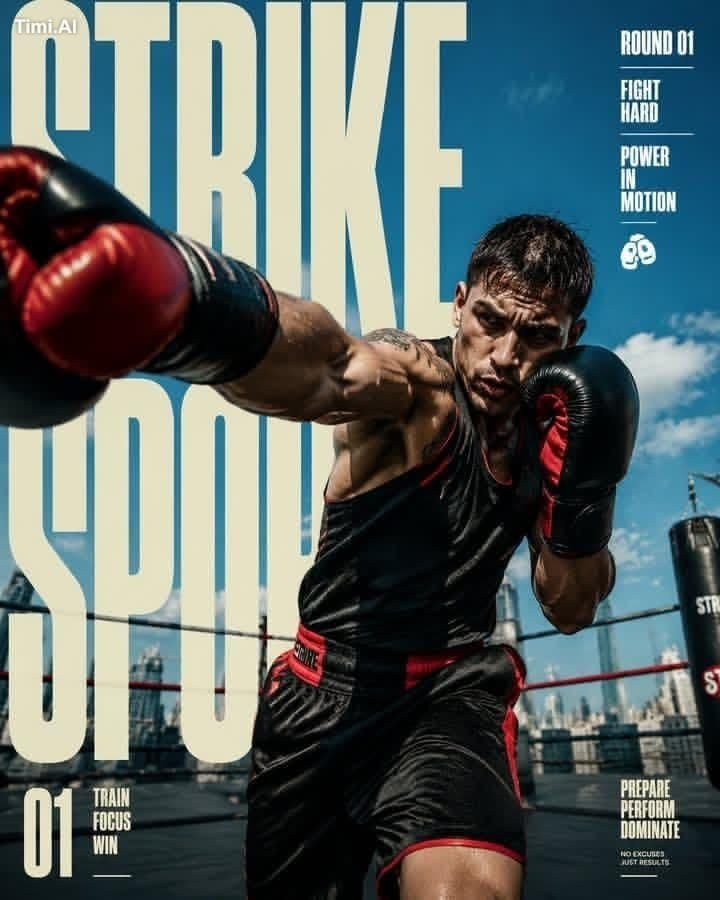 Create a 4:5 full-bleed editorial action poster for STRIKE S