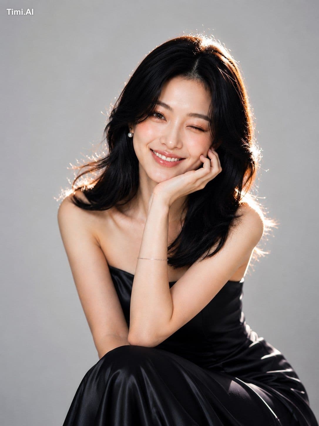 Ultra-realistic high-end studio beauty portrait of a beautif