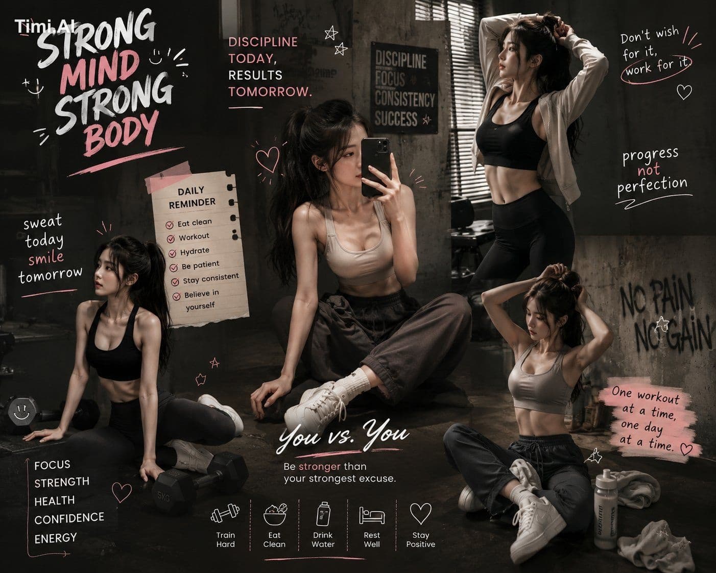 👇Create a premium
modern fitness promotional poster featur