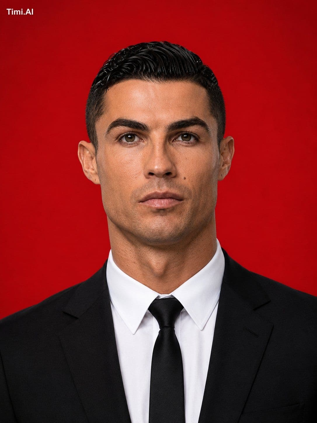 Ultra-realistic studio passport-style portrait of a handsome