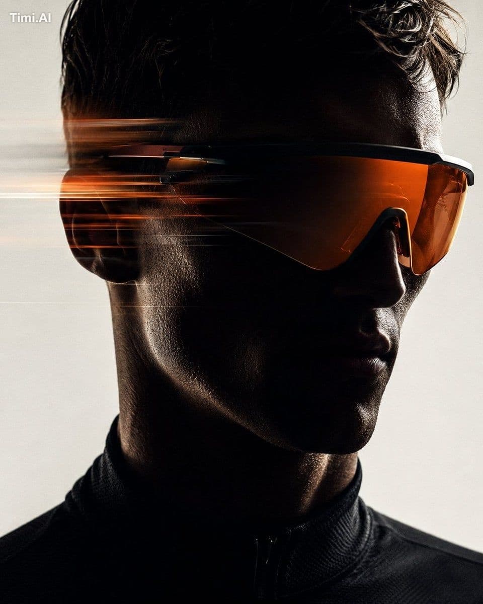 Futuristic high fashion sports editorial portrait of a male