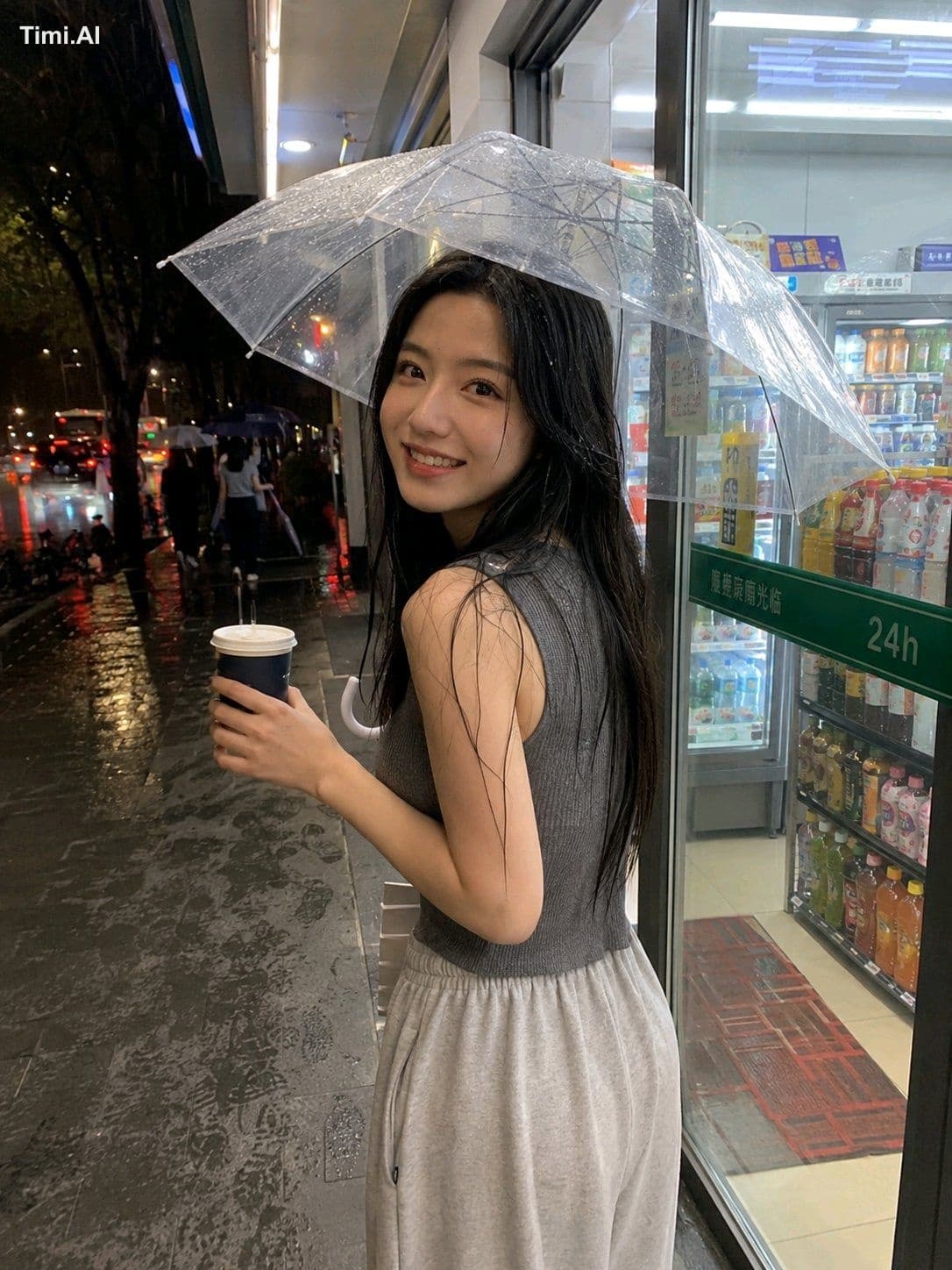 甜品店,冰淇淋,木桌,黄色座椅,原图坐姿,原图服装,拼贴,四宫格,多场景,信息图,文字,标题,边框,海报,长袖卫衣,商业