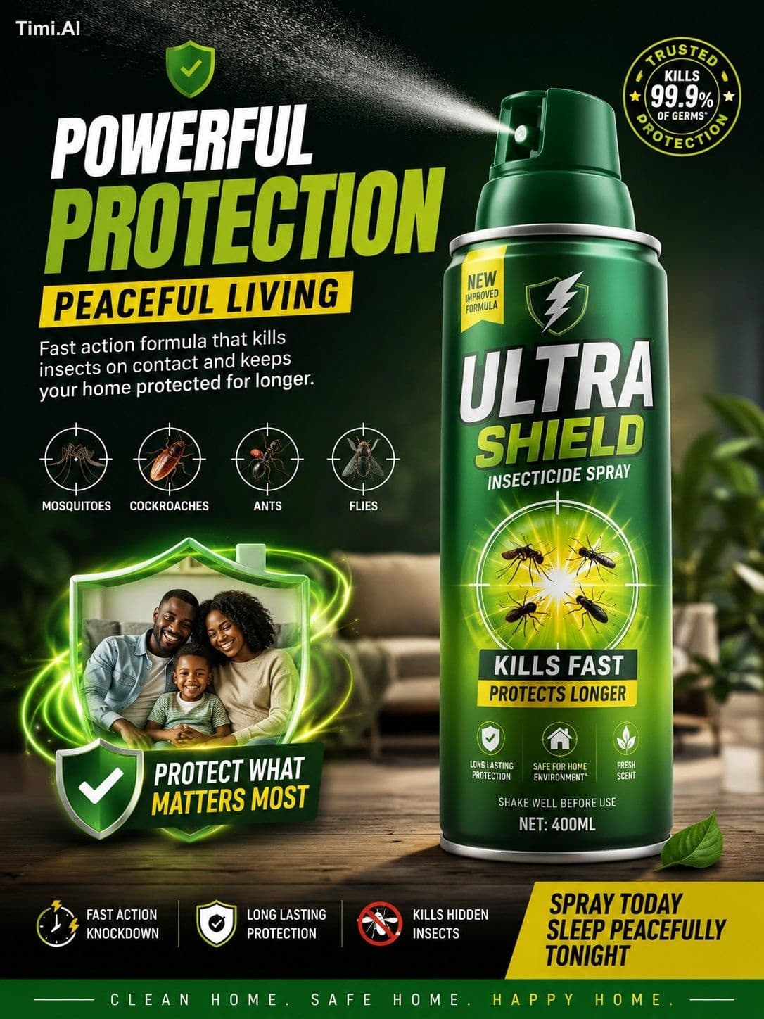 Premium AI Prompt – Ultra-Realistic Insecticide Spray Advert