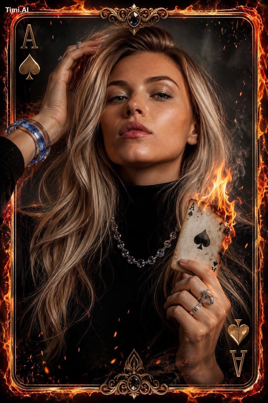 Ultra-realistic luxury beauty portrait using the uploaded im