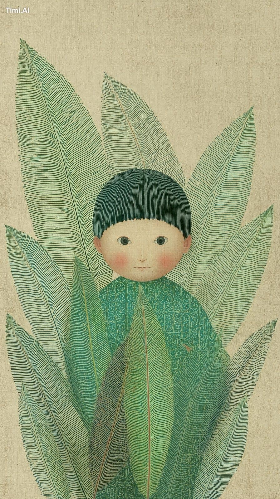 The jungle inside this Asian child, illustration in Codex Se