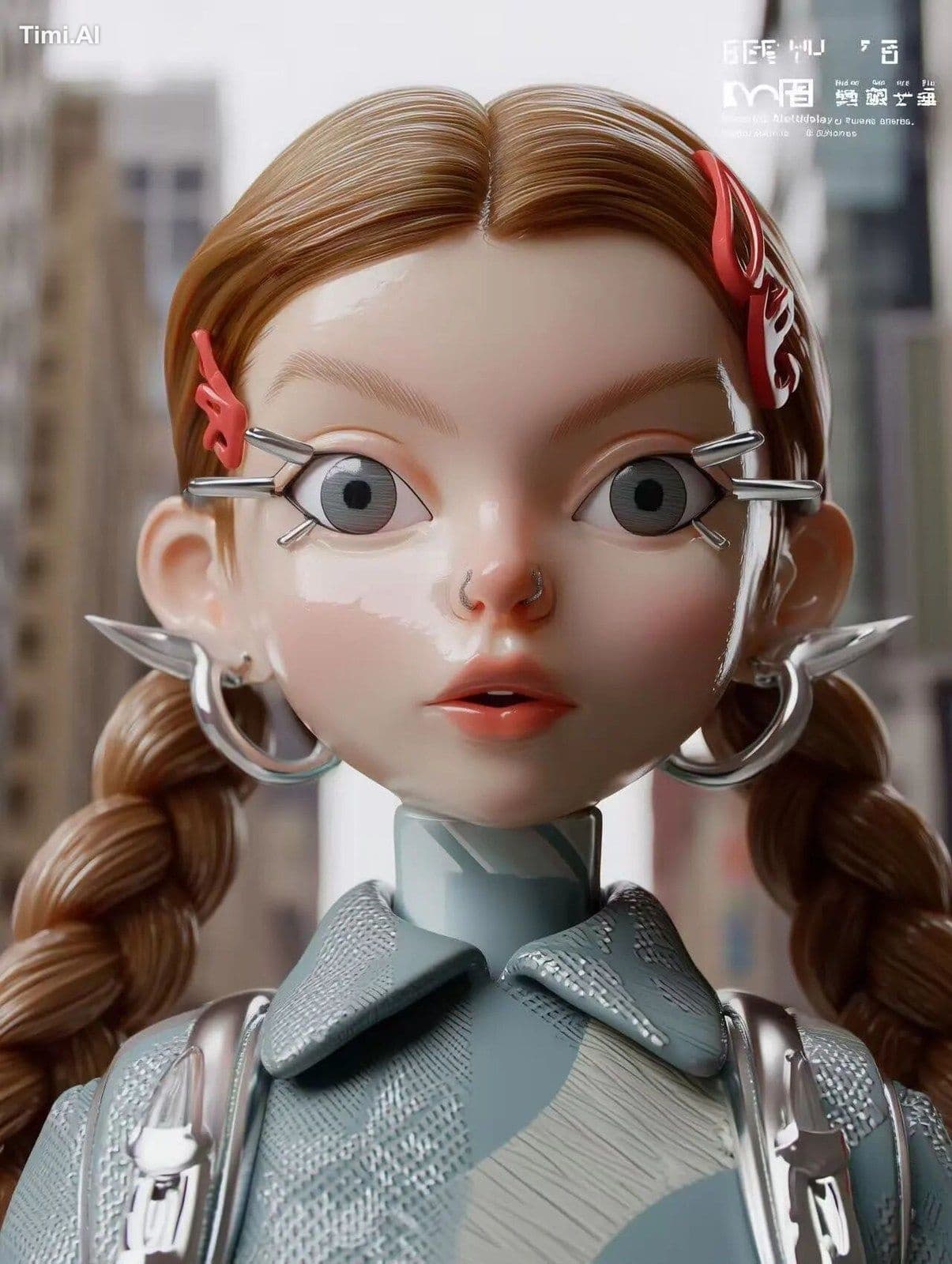 ultra-detailed 3D avatar of a girl in Pop Mart style, inspir
