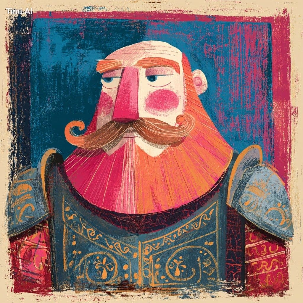 Create a whimsical medieval-style illustration of a large ro