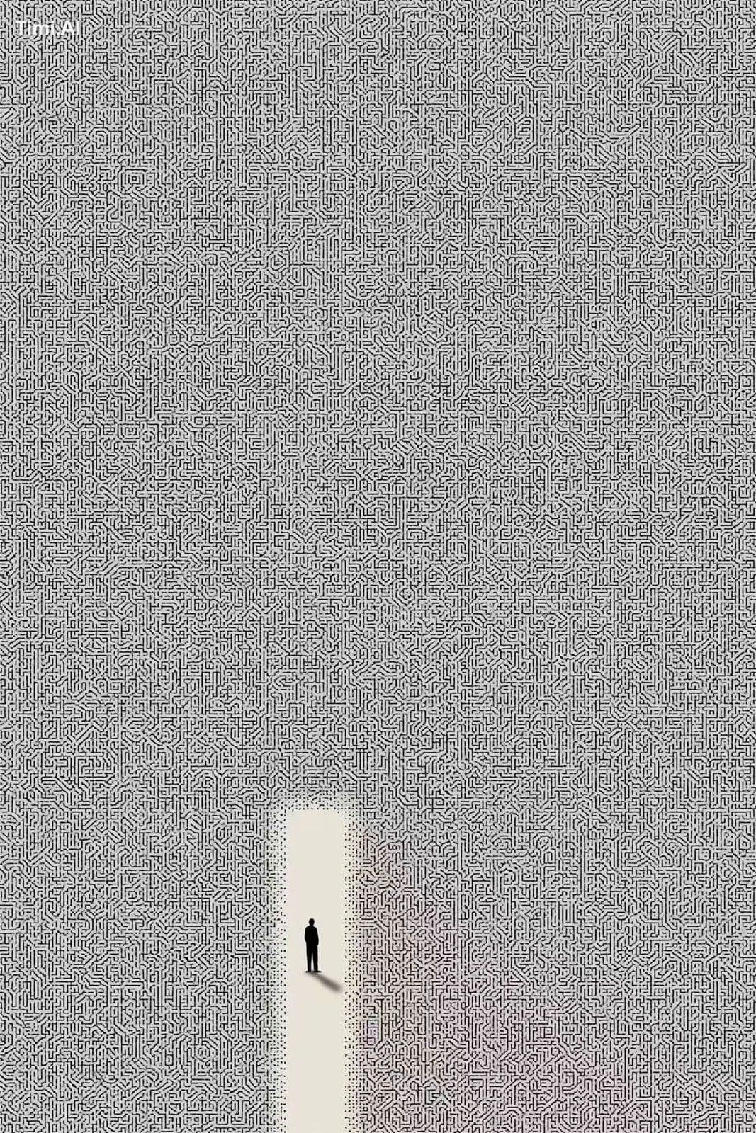 A minimalist digital illustration with a subtle canvas textu