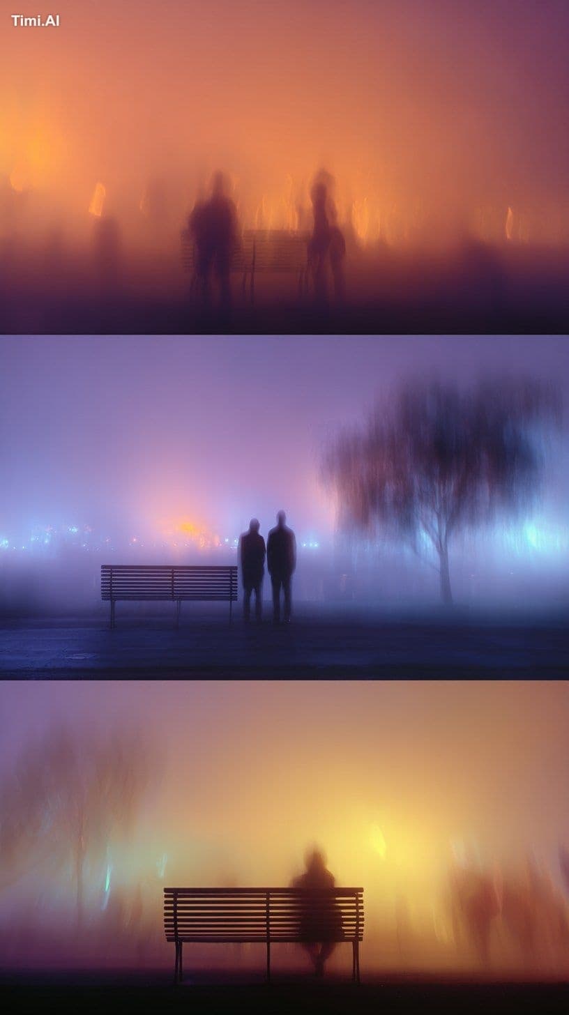 Three layers of summer park: people as ghosts in ORANGE SUNS