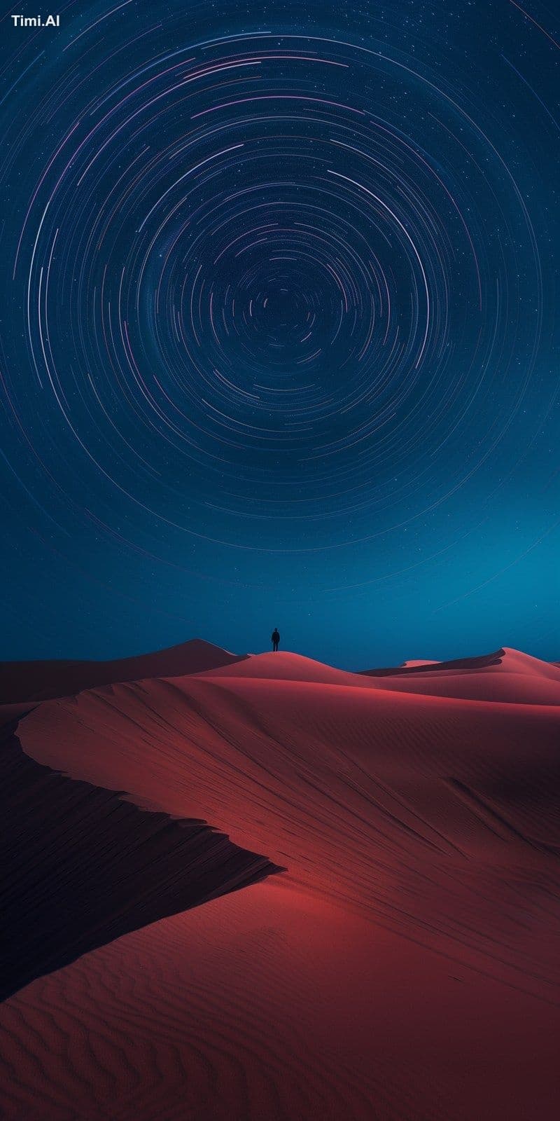realistic photography of a circular star trail in the sky be