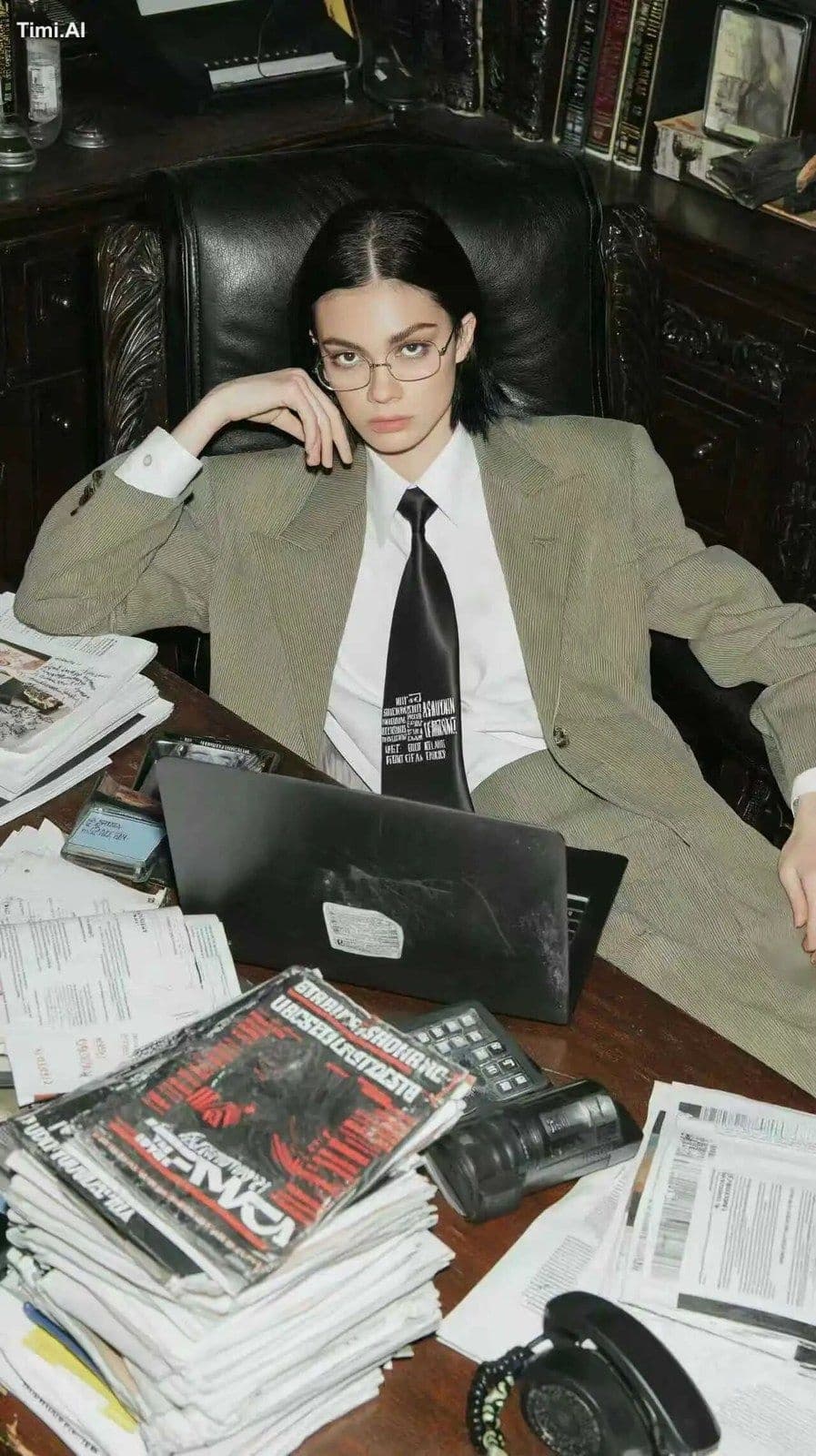 A stylish magazine photo in the aesthetic of modern music bu