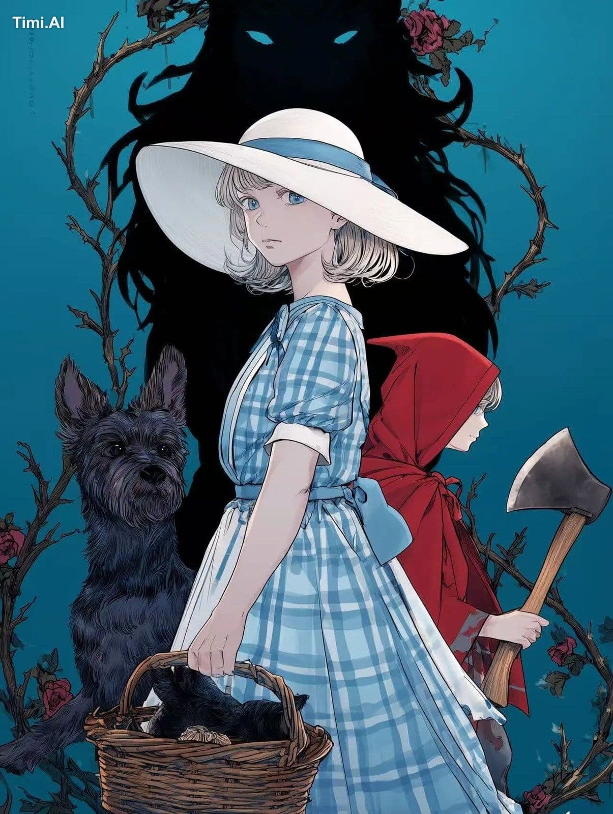 Manga tankobon style book cover. A teenage girl in a blue gi