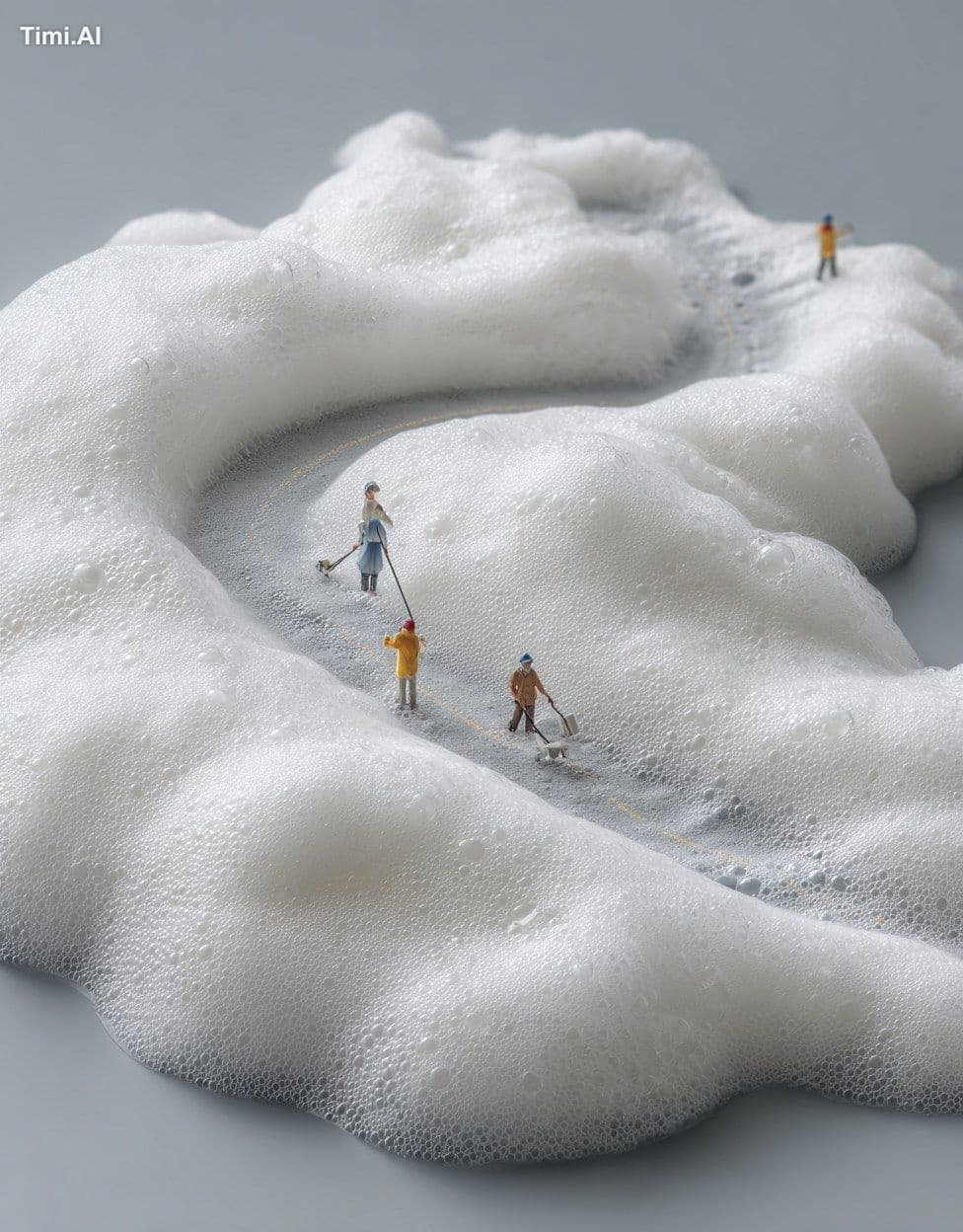 top view of natural pure white foamy skincare texture on a s