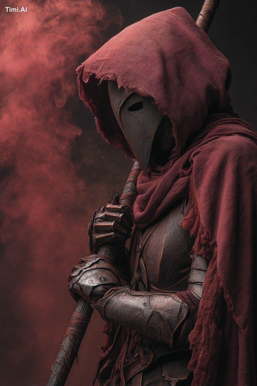 Dark fantasy character portrait, D&D sentry of the House of