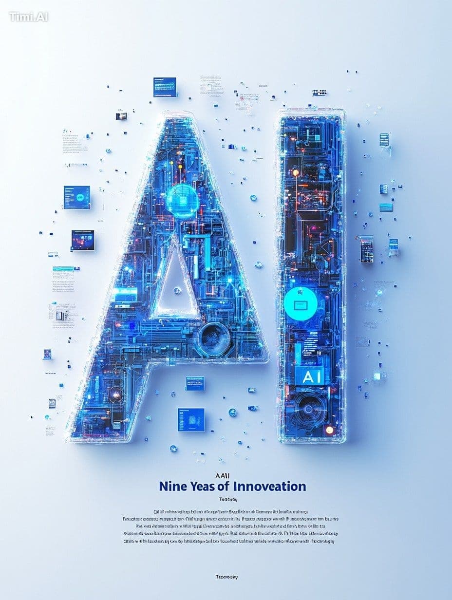 A sleek, modern poster with a gradient background transition