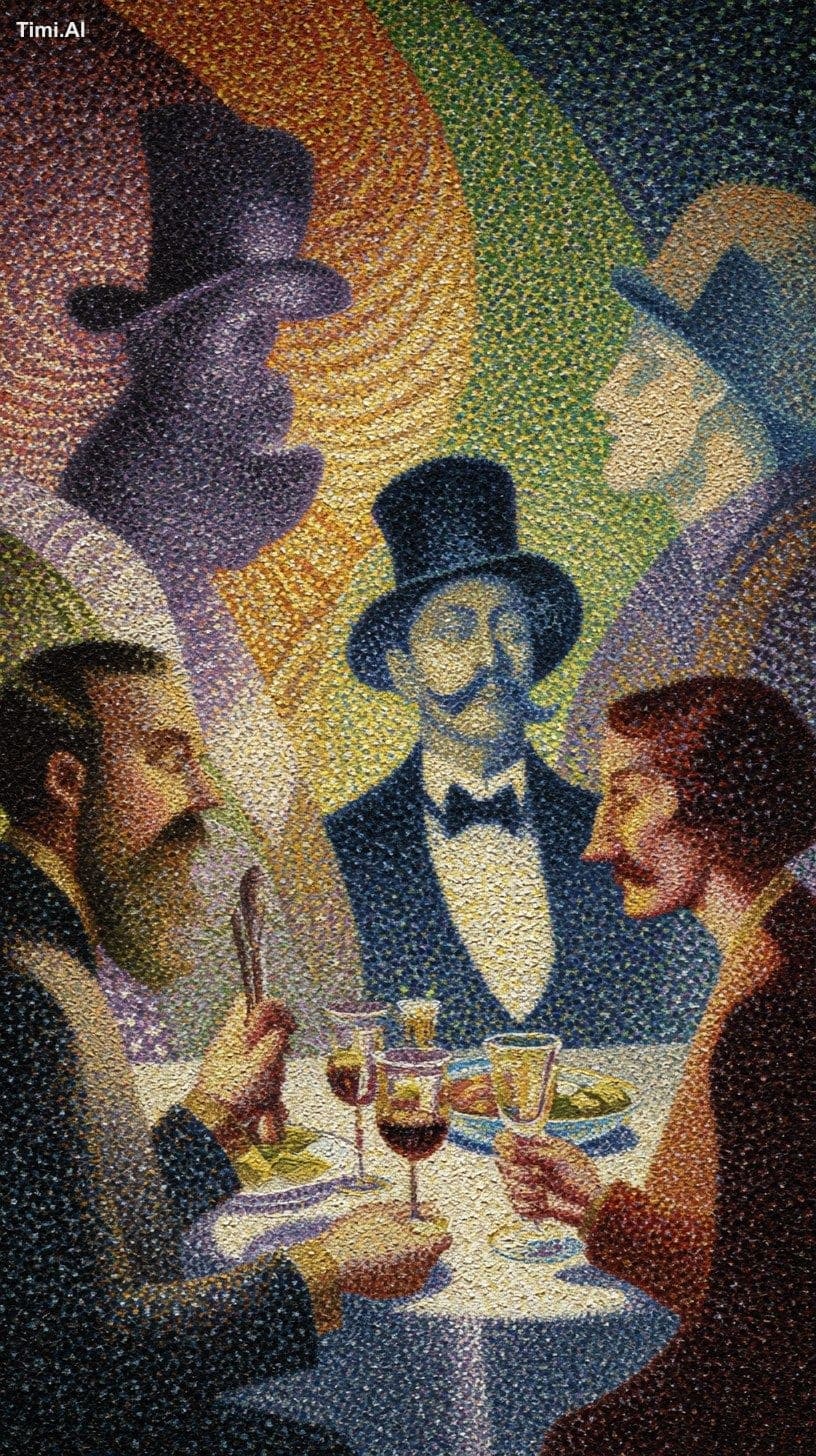 My dinner with Andre, by Georges Seurat, by Tim Burton, by J