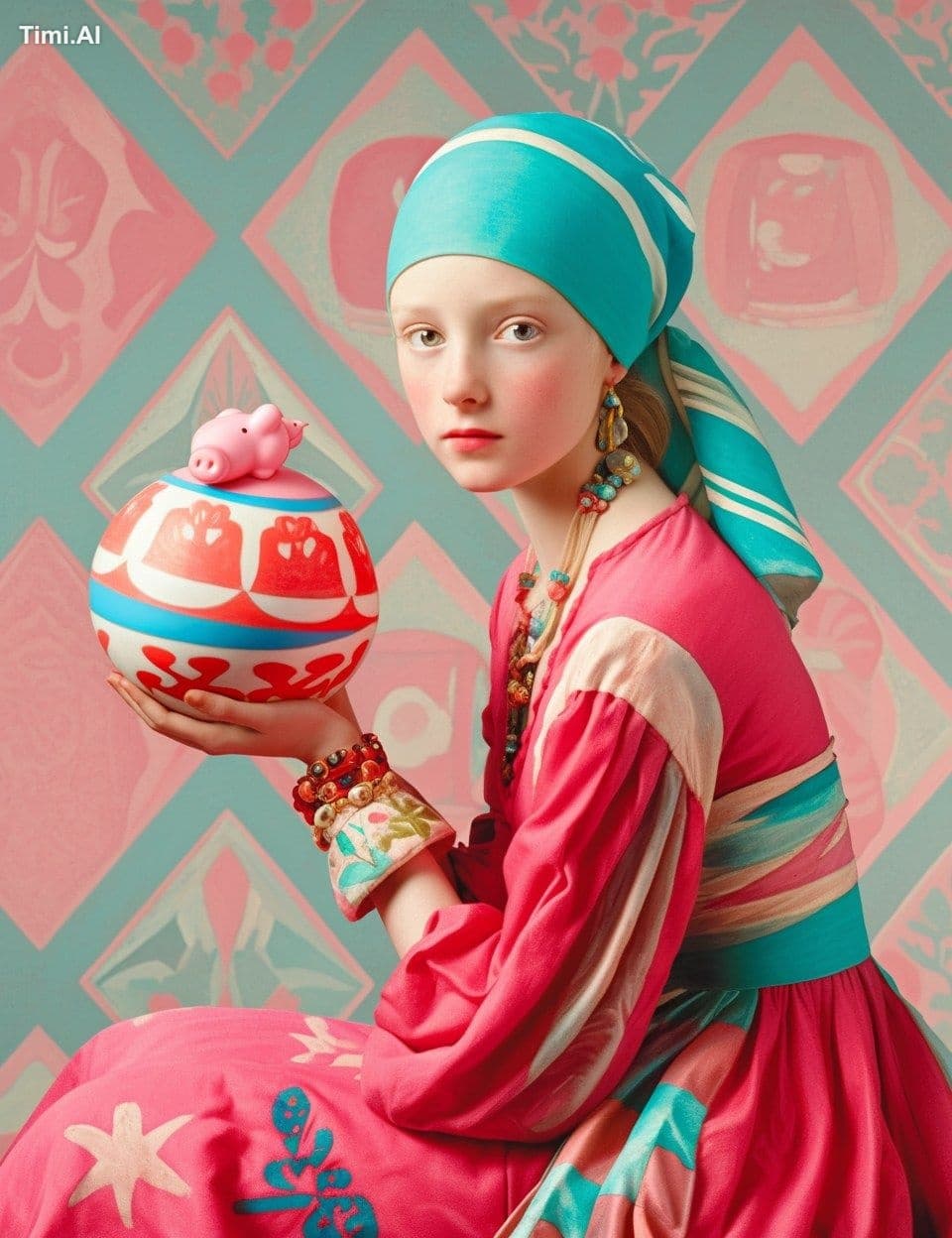Still life painting of the 'girl with the pearl earring' hol