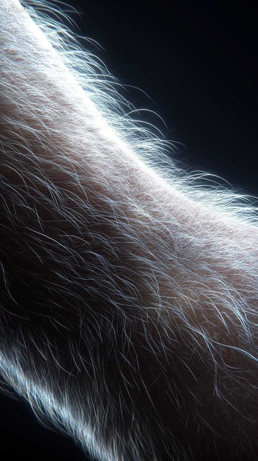 Ultra-realistic close-up macro shot of human arm skin with h