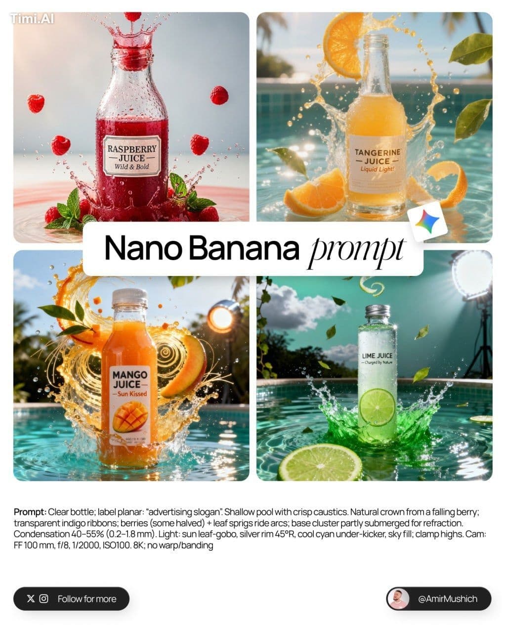 Clear bottle; label planar: "Pure Energy". Shallow pool with