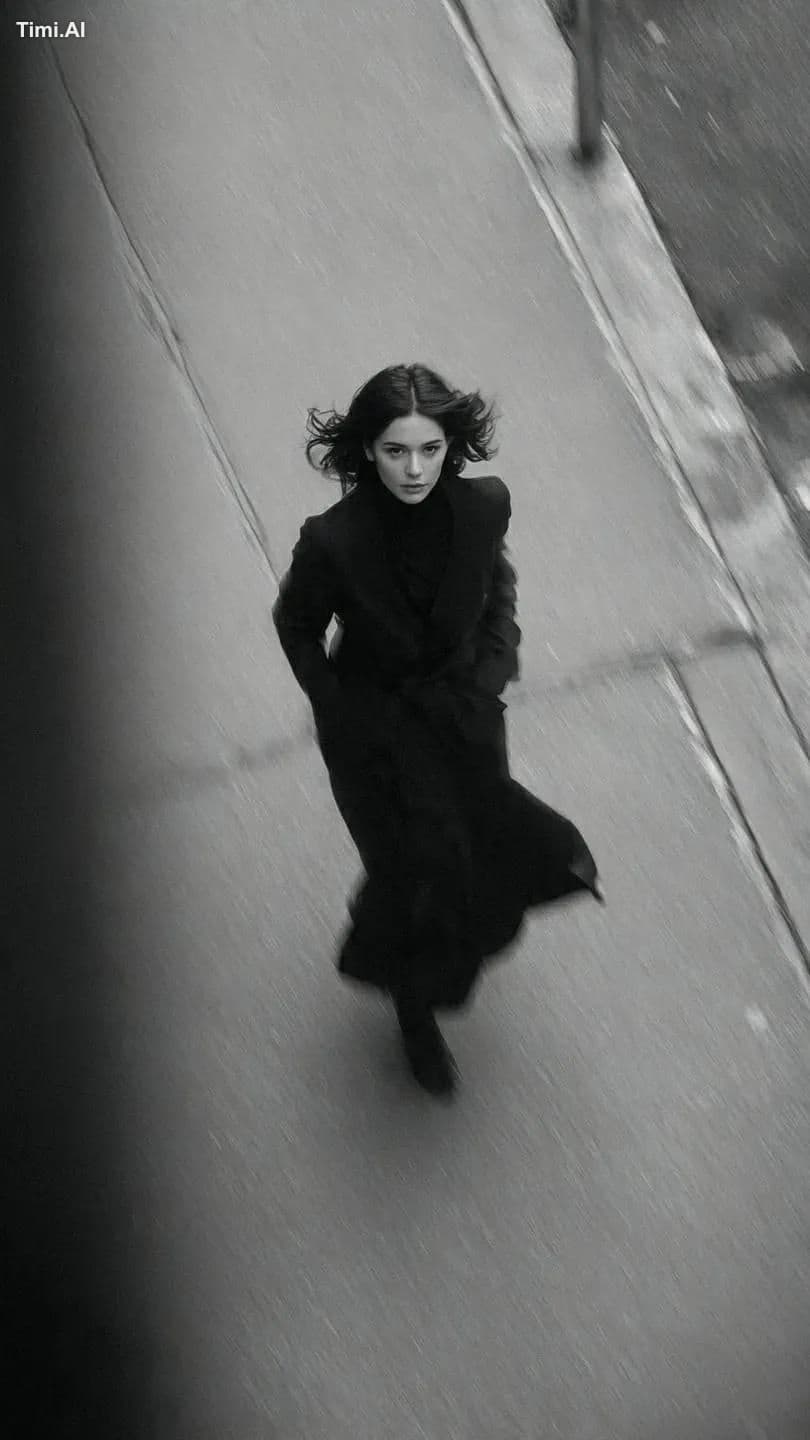 black and white photograph of a vogue fashion shoot. a 20-ye