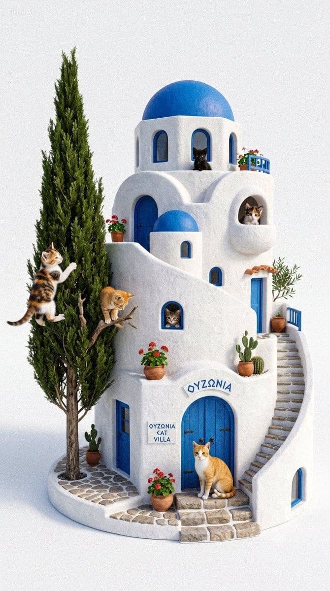A breathtaking luxury cat house inspired by [Architecture St