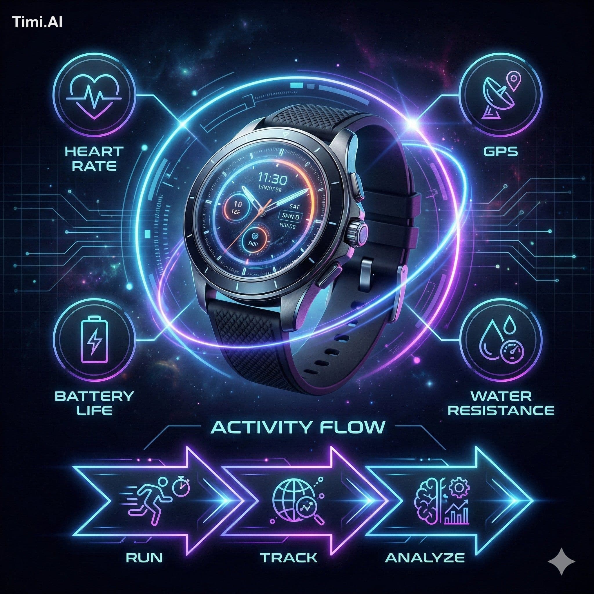 Ultra-viral product infographic.
Showcase a luxury sports wa
