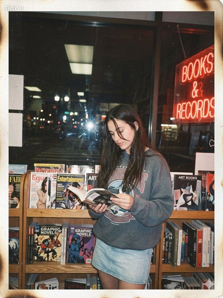 An ultra-realistic candid nighttime lifestyle portrait of a