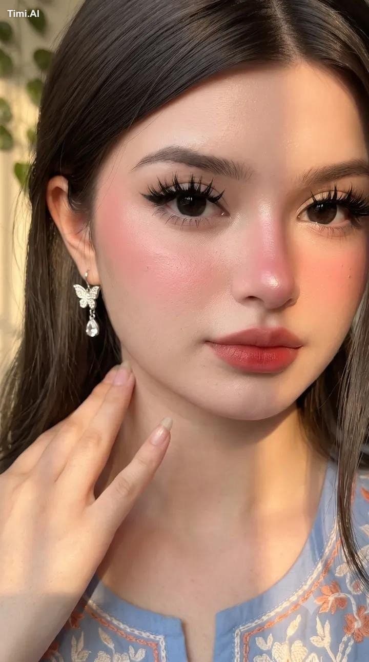Preserve her original facial features exactly as they are. S