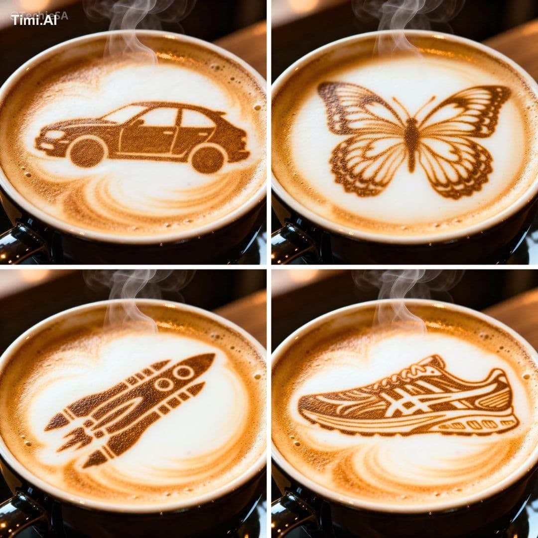 A high-end coffee cup filled with perfectly textured latte f