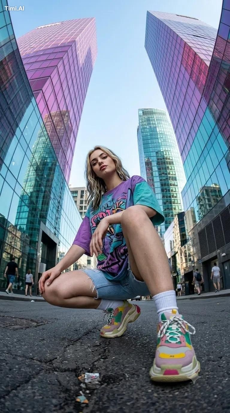 Photo-realistic Full-body shot of a stylish and athletic you
