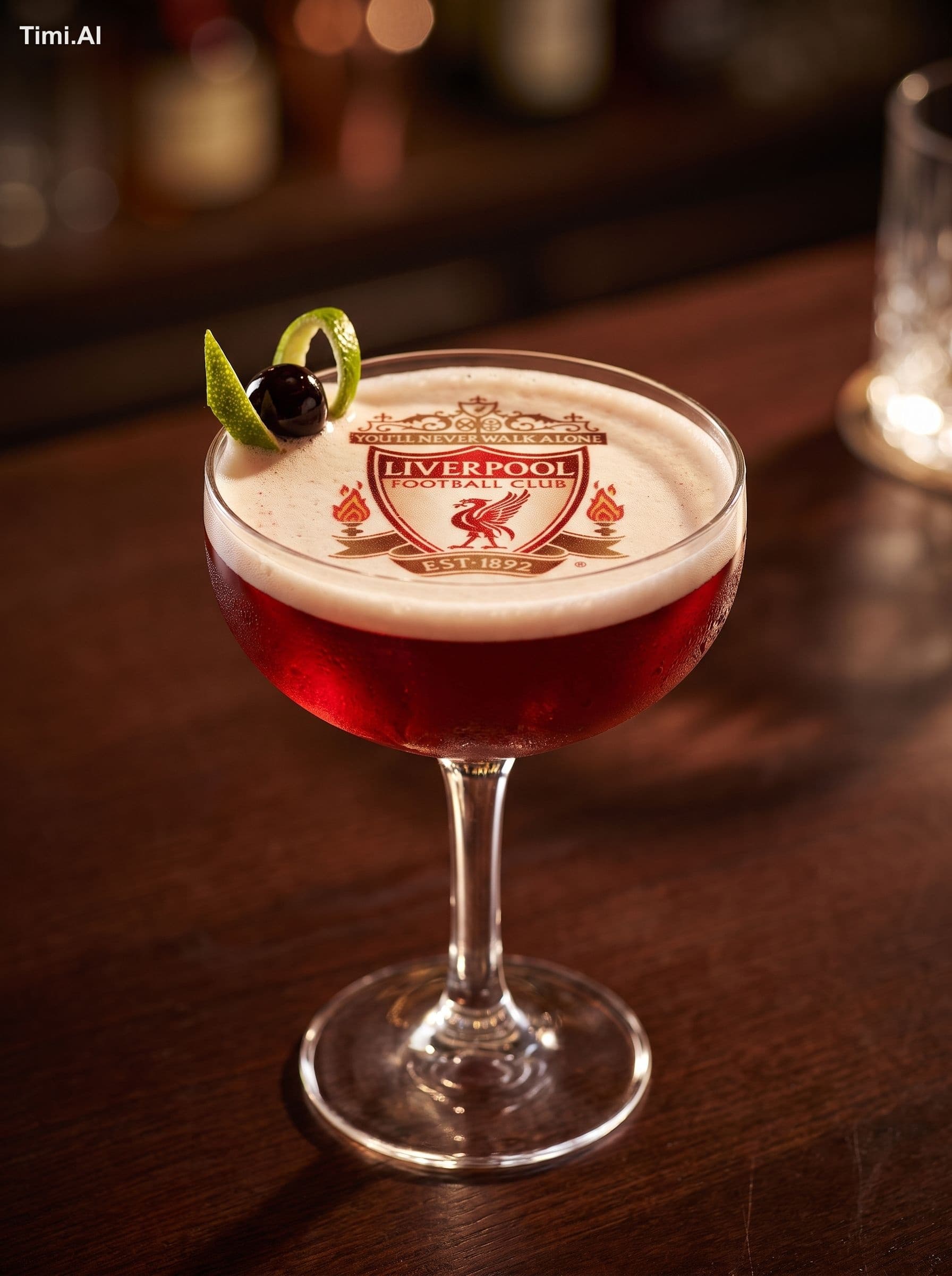 Transform the uploaded logo into precise cocktail foam art f
